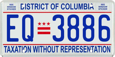 DC license plate EQ3886