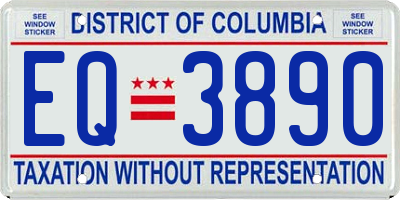 DC license plate EQ3890