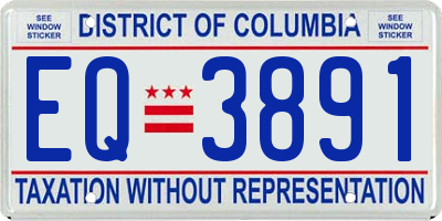 DC license plate EQ3891