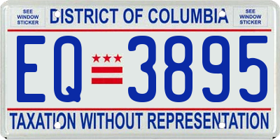 DC license plate EQ3895