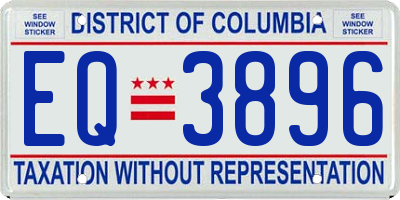 DC license plate EQ3896