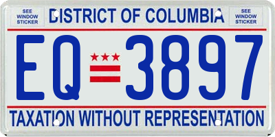 DC license plate EQ3897