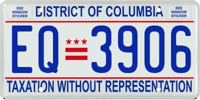 DC license plate EQ3906