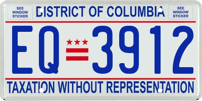DC license plate EQ3912