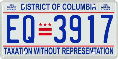 DC license plate EQ3917