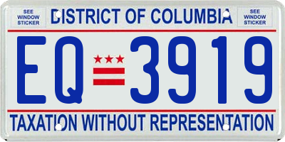 DC license plate EQ3919