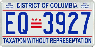 DC license plate EQ3927