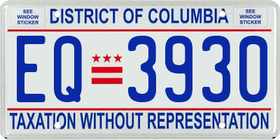 DC license plate EQ3930