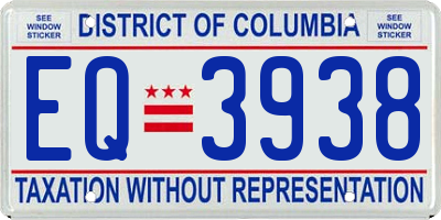 DC license plate EQ3938
