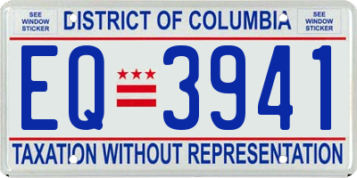 DC license plate EQ3941