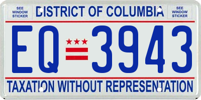 DC license plate EQ3943