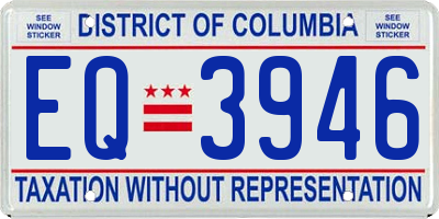 DC license plate EQ3946