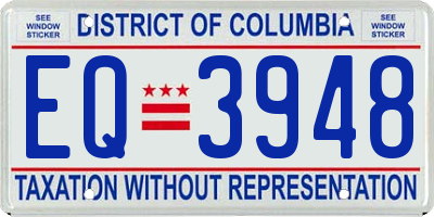 DC license plate EQ3948