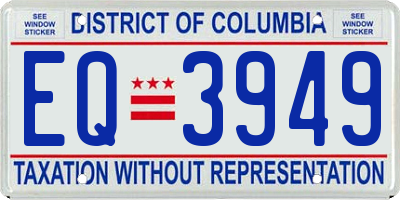 DC license plate EQ3949