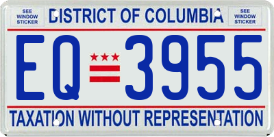 DC license plate EQ3955