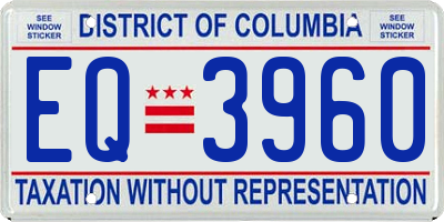 DC license plate EQ3960