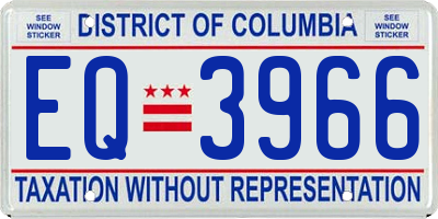 DC license plate EQ3966