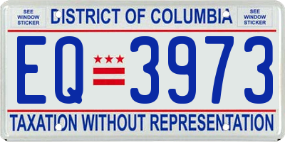 DC license plate EQ3973