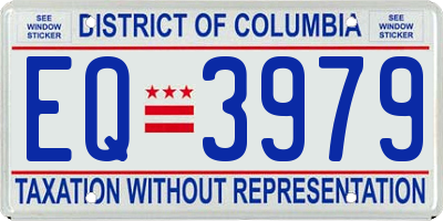 DC license plate EQ3979