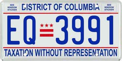 DC license plate EQ3991