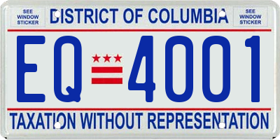 DC license plate EQ4001