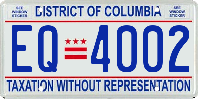DC license plate EQ4002
