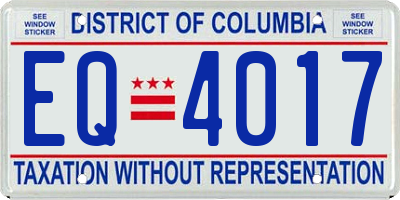 DC license plate EQ4017