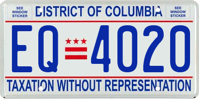 DC license plate EQ4020