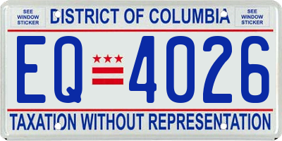 DC license plate EQ4026