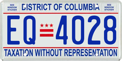 DC license plate EQ4028