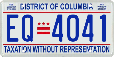 DC license plate EQ4041