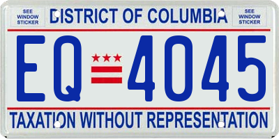 DC license plate EQ4045