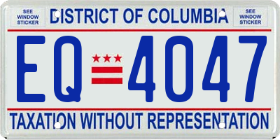 DC license plate EQ4047