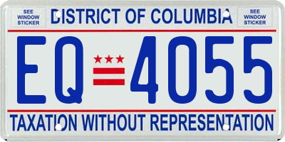 DC license plate EQ4055