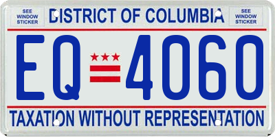 DC license plate EQ4060