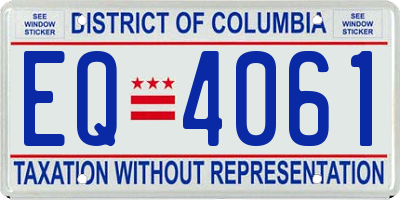 DC license plate EQ4061