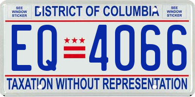 DC license plate EQ4066