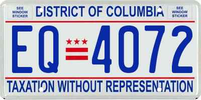DC license plate EQ4072