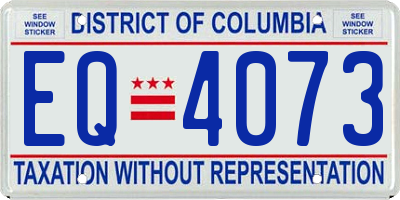 DC license plate EQ4073