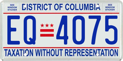 DC license plate EQ4075