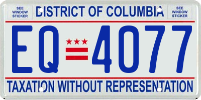 DC license plate EQ4077
