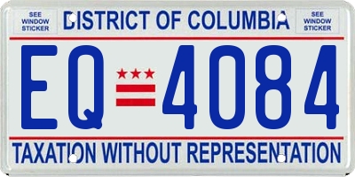 DC license plate EQ4084