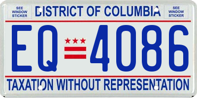 DC license plate EQ4086