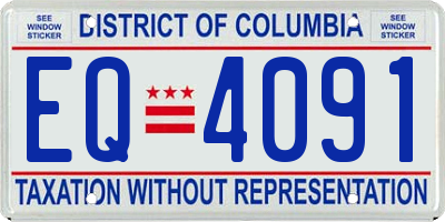 DC license plate EQ4091