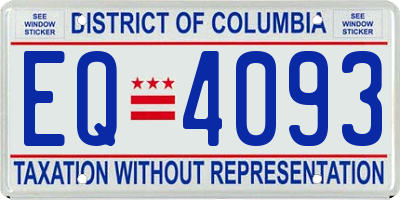 DC license plate EQ4093