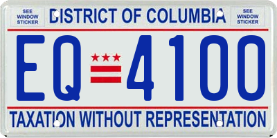 DC license plate EQ4100