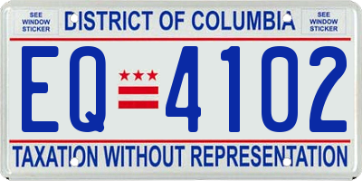 DC license plate EQ4102