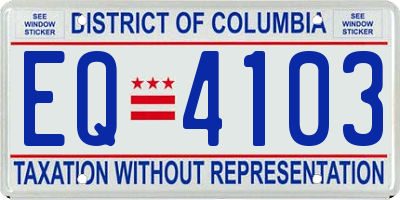 DC license plate EQ4103