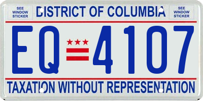 DC license plate EQ4107