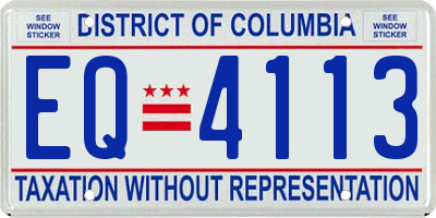 DC license plate EQ4113